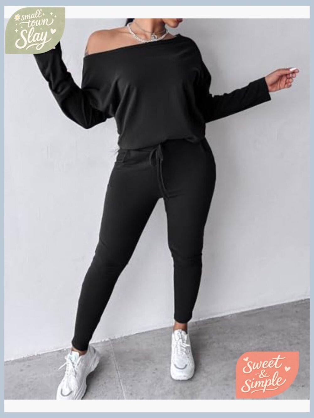 Women's 2-Piece Tracksuit Set Long Sleeve Top & Jogger Pants Loungewear - Picture 4 of 7